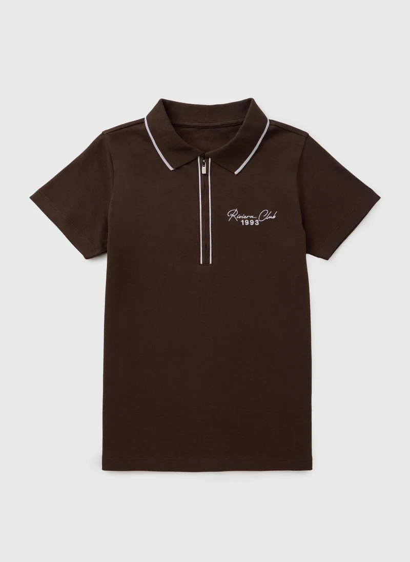 Matalan Boys Brown Riviera Club Polo Shirt